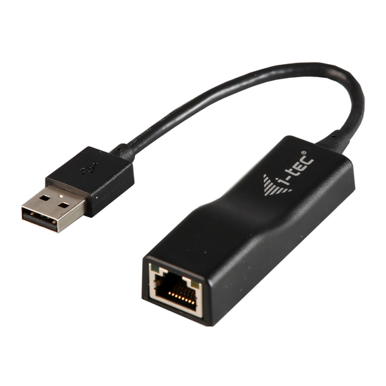 i-tec USB 2.0 Fast Ethernet Adapter User Manual