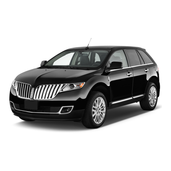 Lincoln MKX 2011 Quick Reference Manual