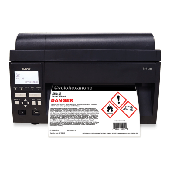 SATO SG112-ex Operator's Manual