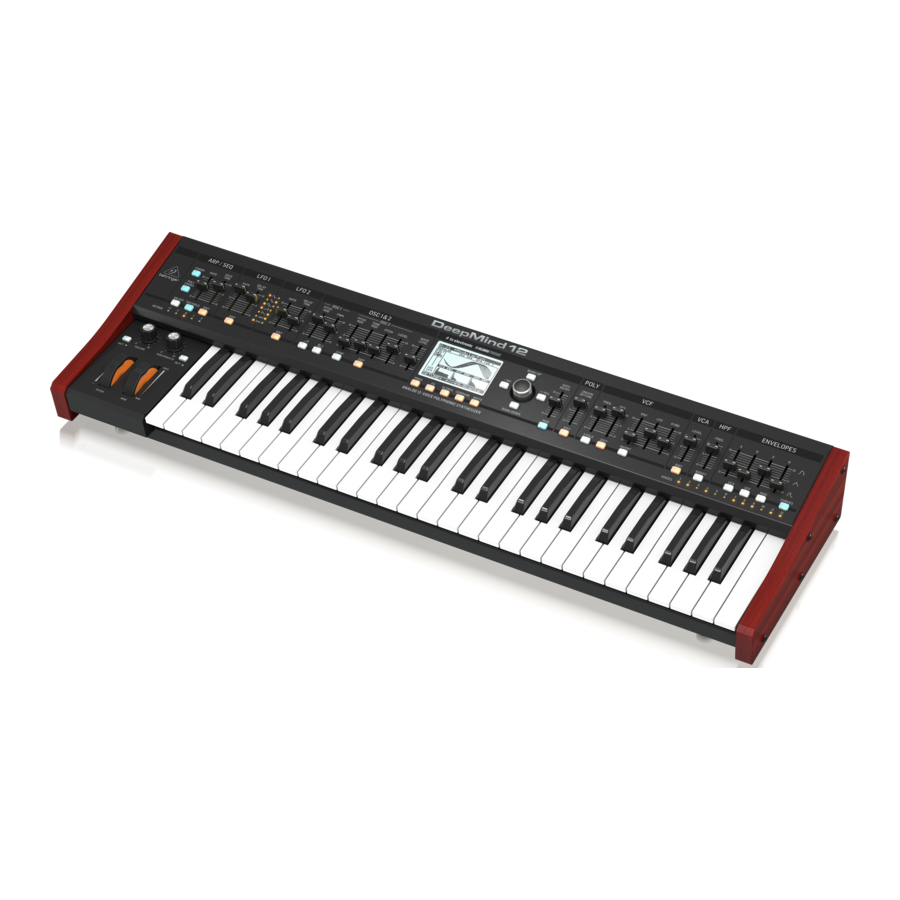 Behringer DeepMind 12 - True Analog 12-Voice Polyphonic Synthesizer with 4 FX Engines Manual