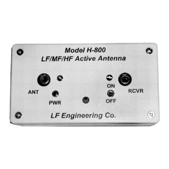 LF Engineering H-800 SKYMATCH Quick Start Manual