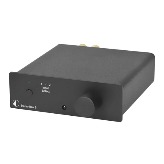 Pro-Ject Audio Systems Stereo Box S Instructions For Use
