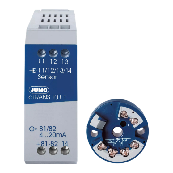 JUMO dTRANS T01 HART Operating Instructions Manual