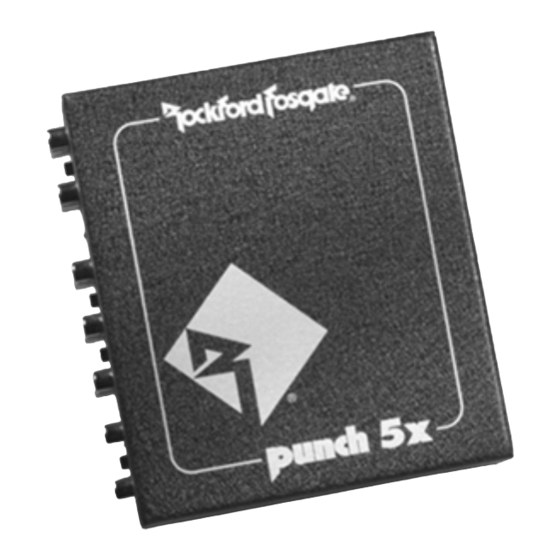 Rockford Fosgate Punch 2X Owner's Manual