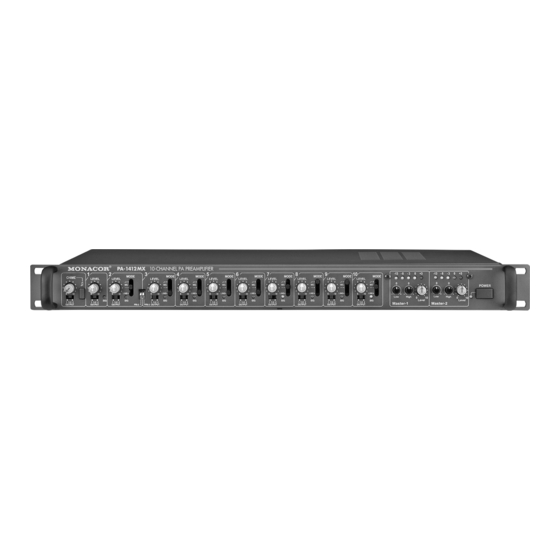 Monacor PA-1412 MX PA Preamplifier Manuals