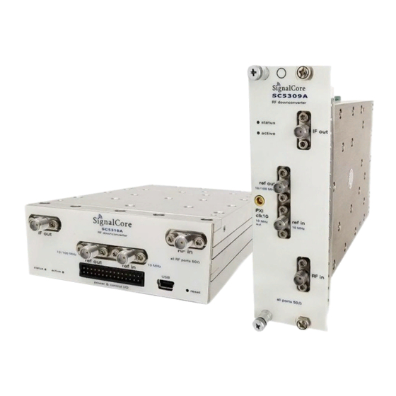 User Manuals: SIGNALCORE SC5309A RF Downconverter