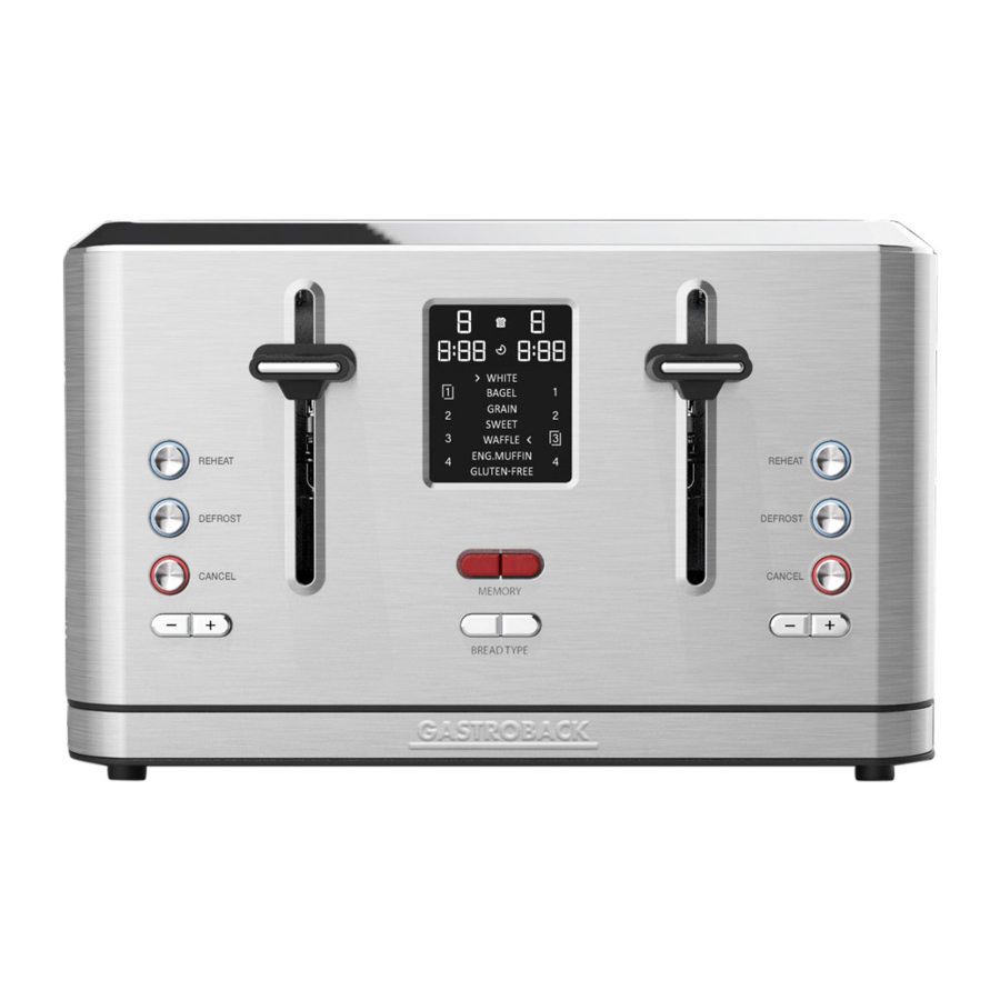 Gastroback DESIGN TOASTER DIGITAL 2S Operating Instructions Manual