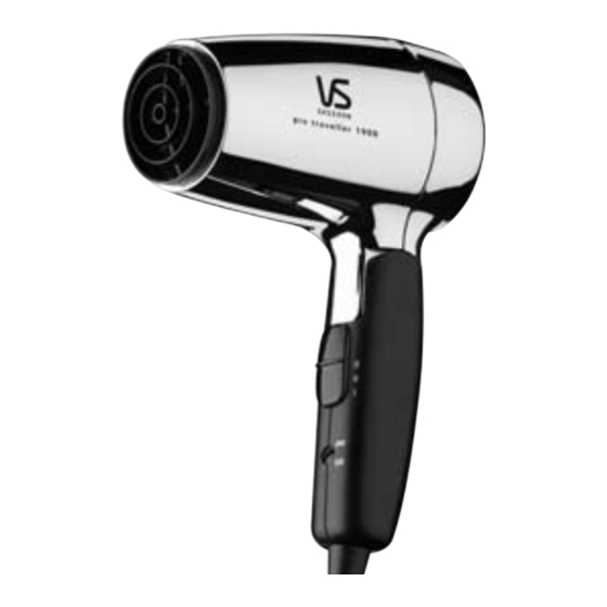 VS Sassoon pro-traveller 1900 Instruction Booklet