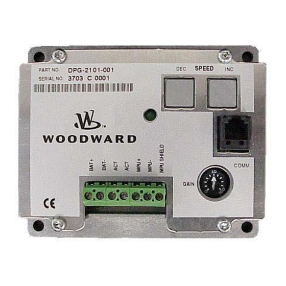 Woodward DPG-21 Series Installation And Operation Manual