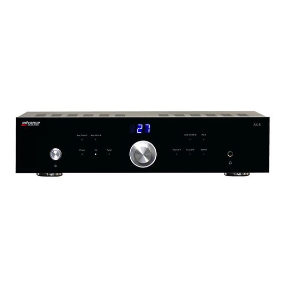 Advance acoustic AX-5 Quick Start Manual