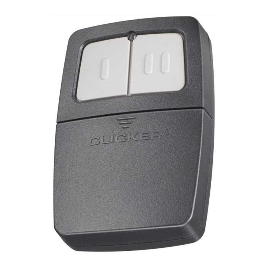 CLICKER KLIK1C - Universal Garage Door Opener Remote Control Manual ...