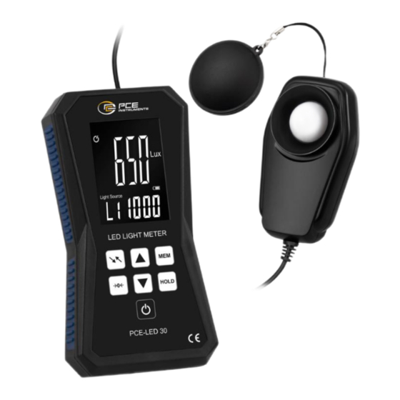 PCE Instruments PCE-LED 30 User Manual