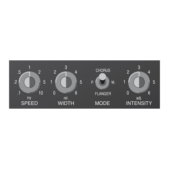 TC Electronic TC STEREO CHORUS/FLANGER User Manual