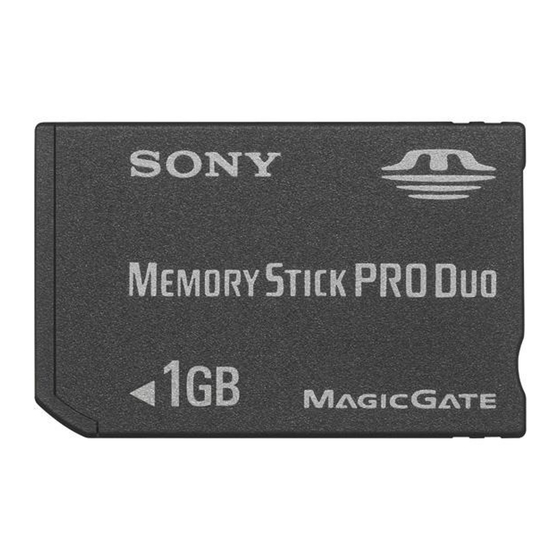 Sony Memory Stick PRO Duo MSX-M256S Operating Instructions