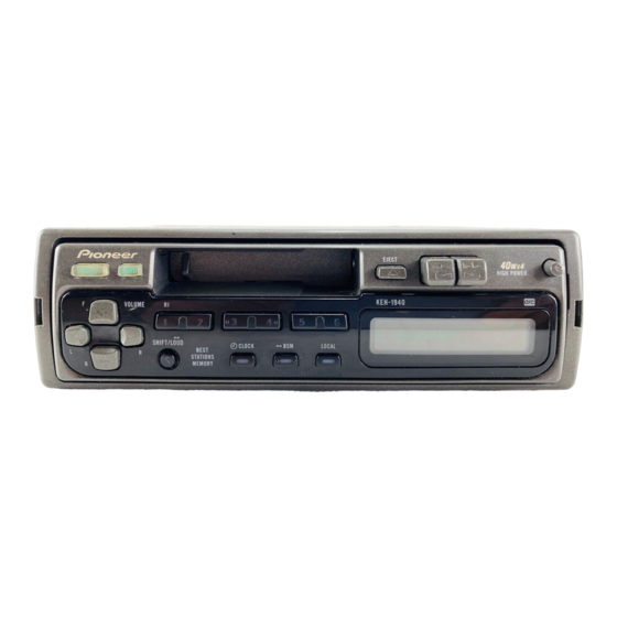 Pioneer KEH-1960 X1W Service Manual