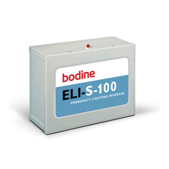 Bodine ELI Series Installation And Operation Instructions Manual