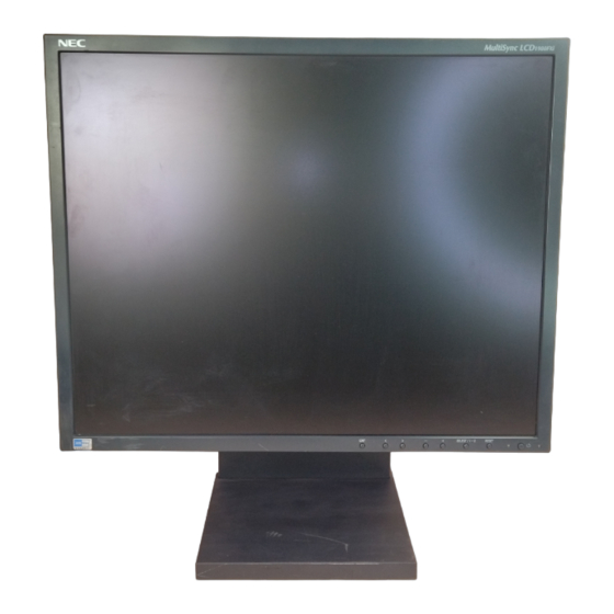 NEC MultiSync LCD1880SX-BK Manuals
