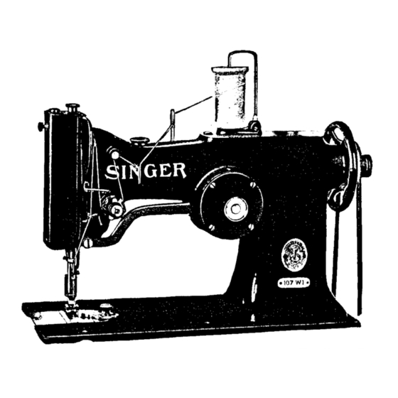 Singer 107W1 Instructions For Using And Adjusting