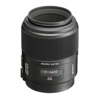 Sony SAL100M28 - Macro Lens - 100 mm Service Manual