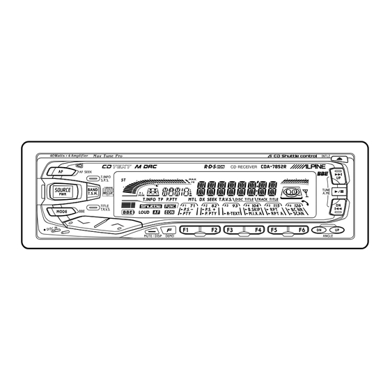 Alpine CDA-7852R Owner's Manual