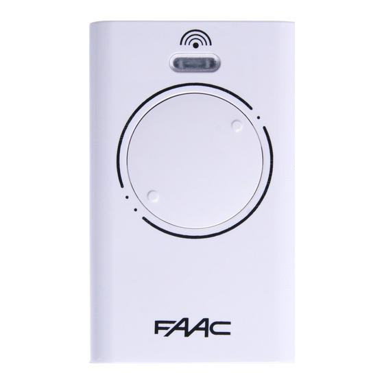 FAAC XT2 Quick Start Manual