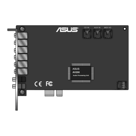 Asus Audio Card Xonar D2X Manuals