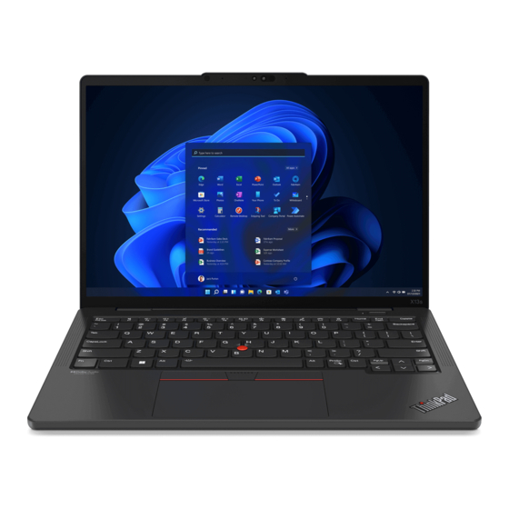 Lenovo ThinkPad X13s Gen 1 Regulatory Notice