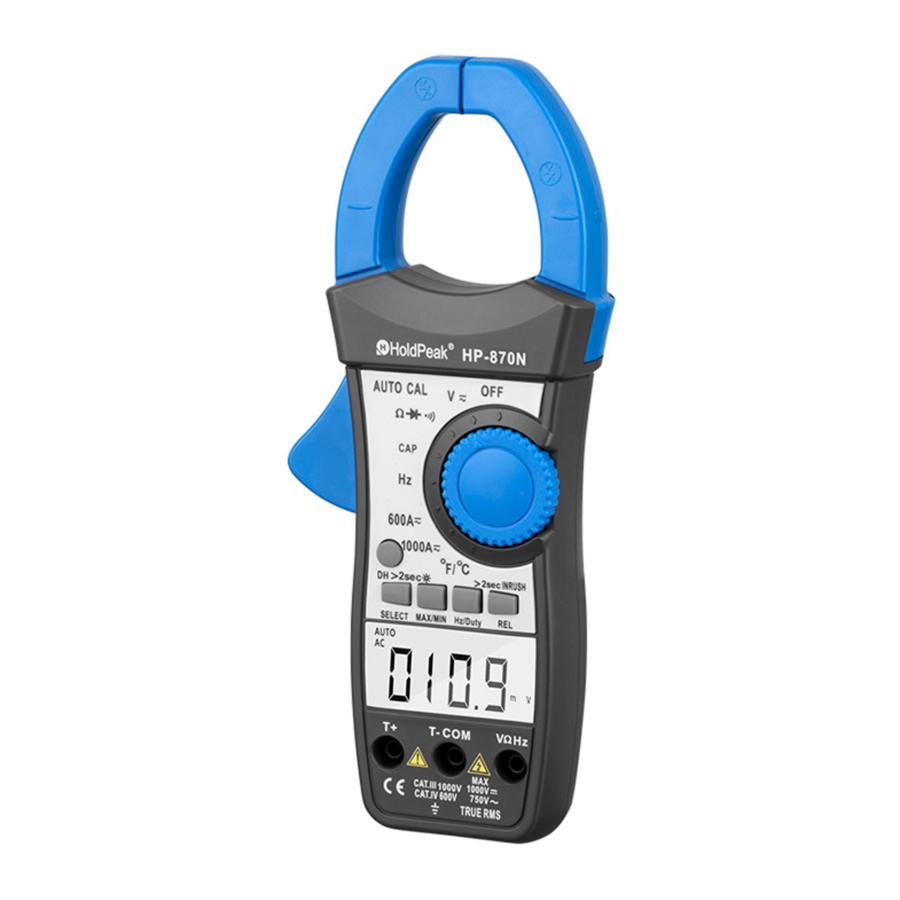 HoldPeak 870N - 6000 Digits Dual Display Manual