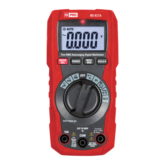 RS PRO RS-927A Instruction Manual