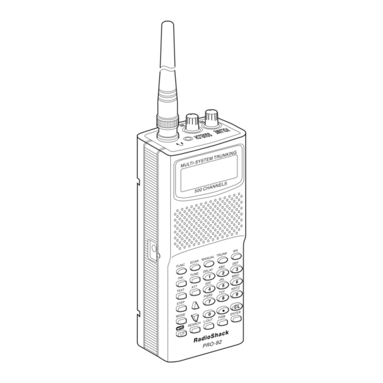 Radio Shack PRO-92 Owner's Manual