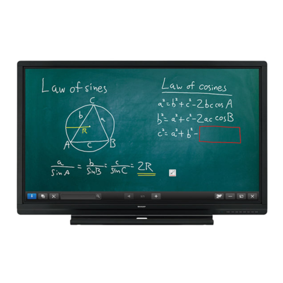 User Manuals: Sharp PN-C605B Interactive Display System