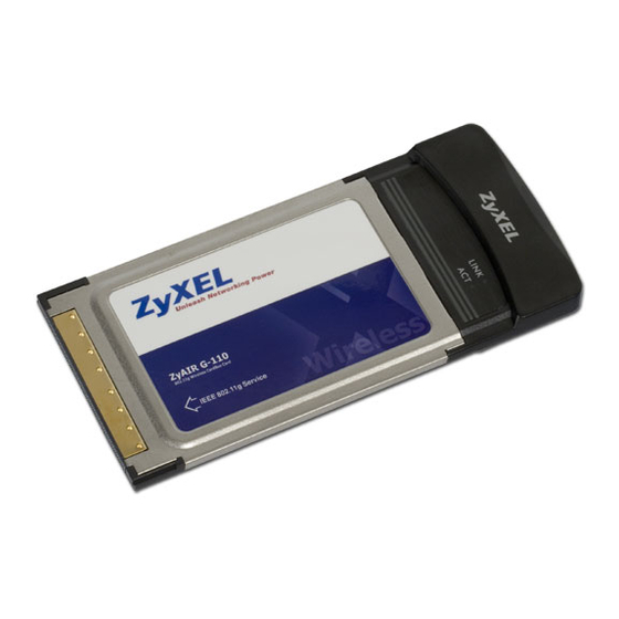 ZyXEL Communications Wireless CardBus Card ZyAIR G-110 User Manual
