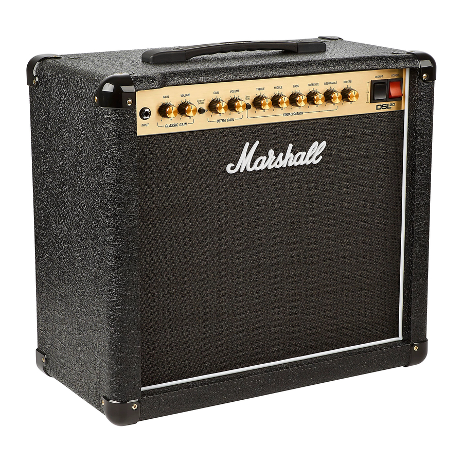 Marshall DSL20CR & DSL20HR - Dual Super Lead Amplifier Manual