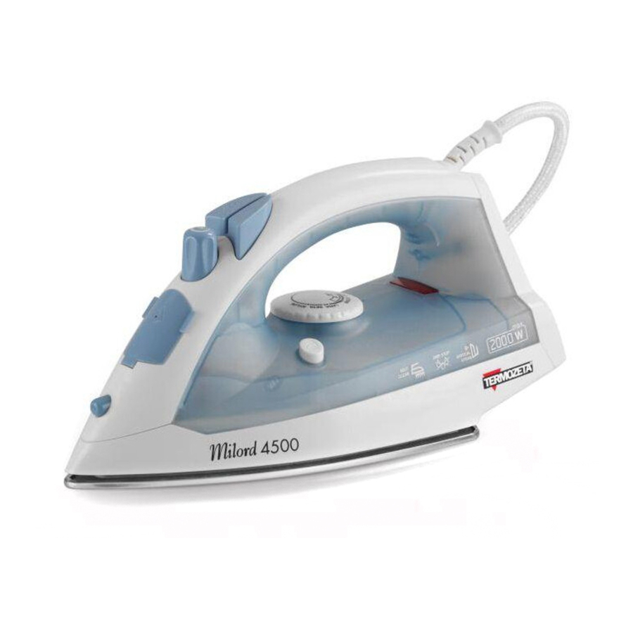 Termozeta Milord 4500 - Steam Iron 2000 W Manual