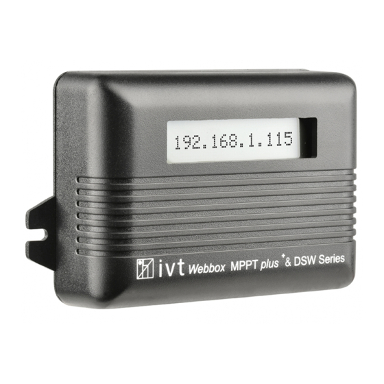 IVT Webbox LCD Manuals