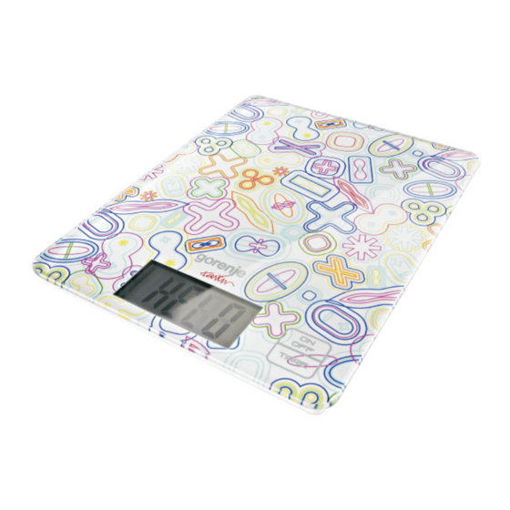 User Manuals: Gorenje KT05KARIMW Kitchen Scale
