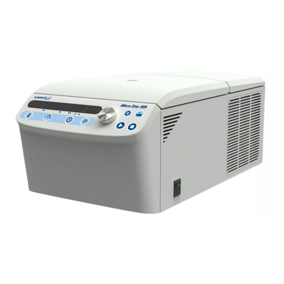 VWR avantor MICRO STAR 30R Instruction Manual