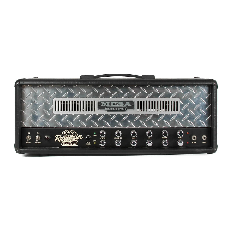 Mesa/Boogie Dual & Triple Rectifier Solo Heads Owner's Manual