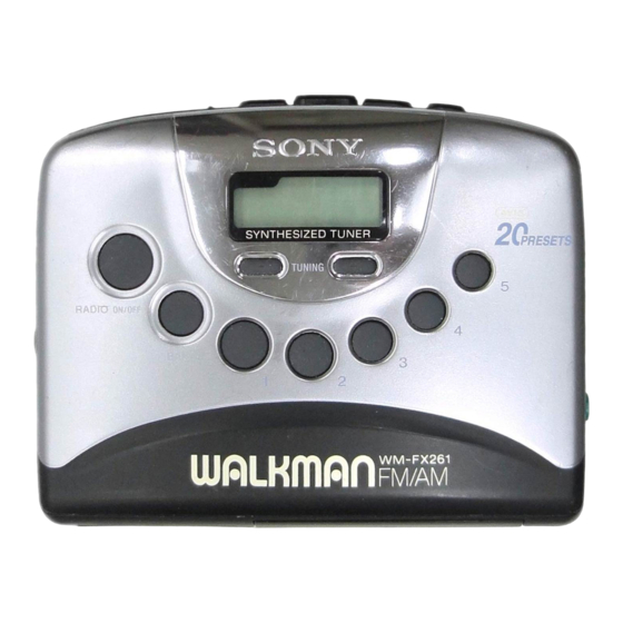 Sony Walkman WM-FX261 Operating Instructions