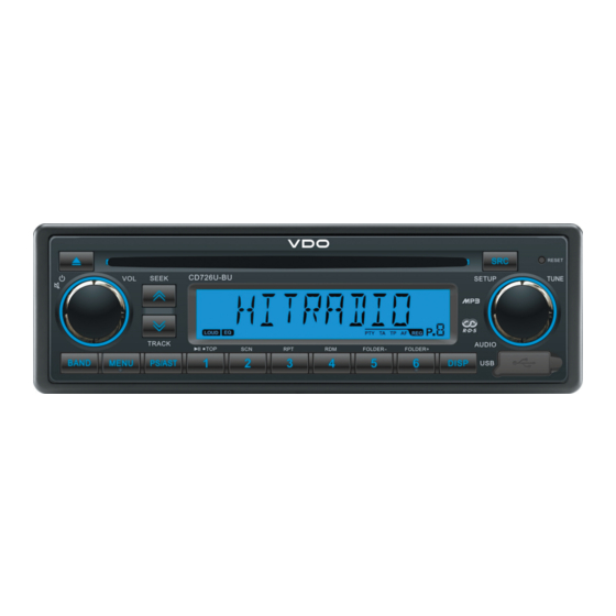 VDO CD726U-BU Owner's Manual