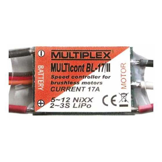 Multiplex MULTIcont Series Instructions Manual
