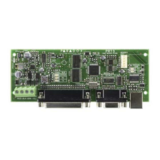 Paradox PRT3 Quick Manual