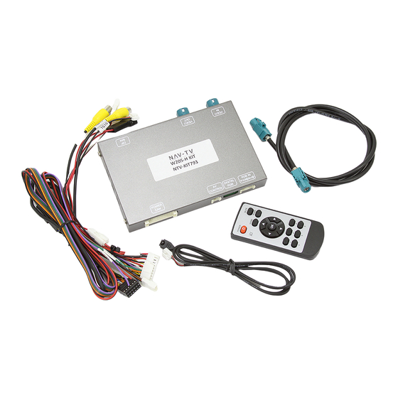 User Manuals: NAV-TV W205-H Kit Backup Camera Interface
