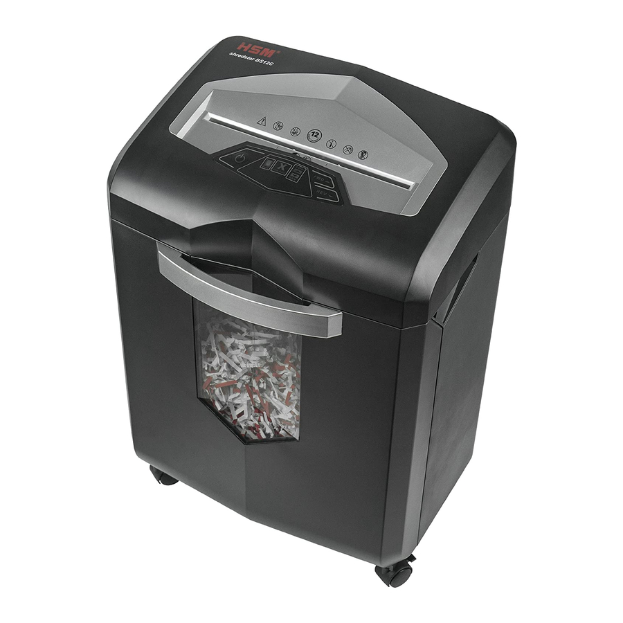 HSM Shredstar BS12C Instruction Manual