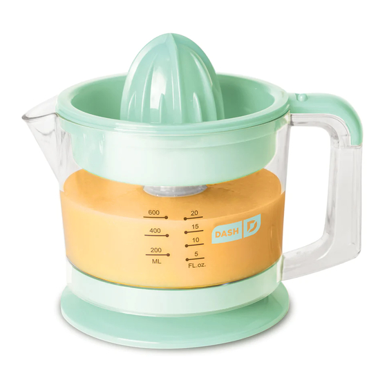 Dash CITRUS JUICER Instruction Manual & Recipe Manual