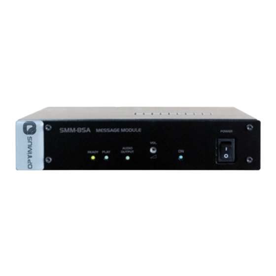 Optimus SMM-8SA Installation And Operation Manual