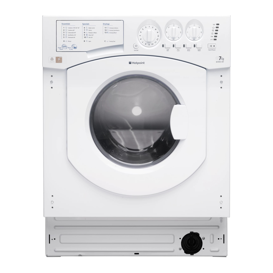 HOTPOINT BHWD149 INSTRUCTIONS FOR USE MANUAL Pdf Download ManualsLib