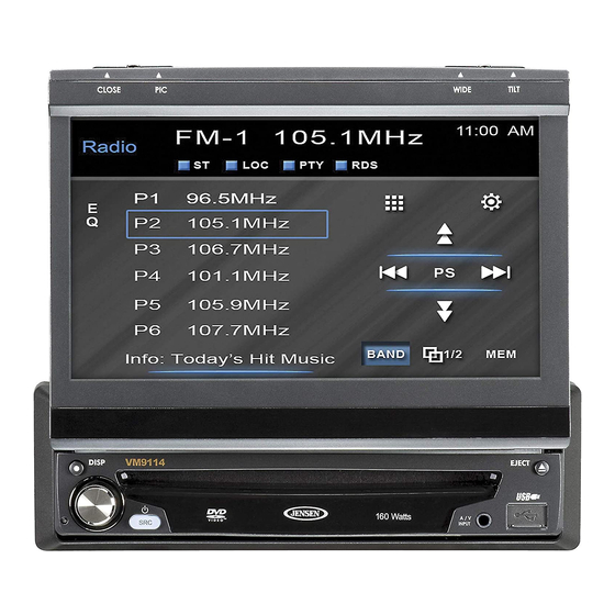 JENSEN VM9114 OPERATING INSTRUCTIONS MANUAL Pdf Download | ManualsLib