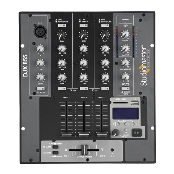 Studiomaster DJX 855 Instruction Manual