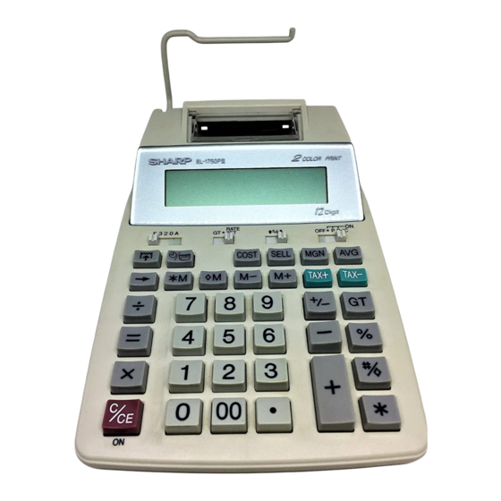 Sharp EL1750PIII - Printing Calculator, Twelve-Digit Manuals